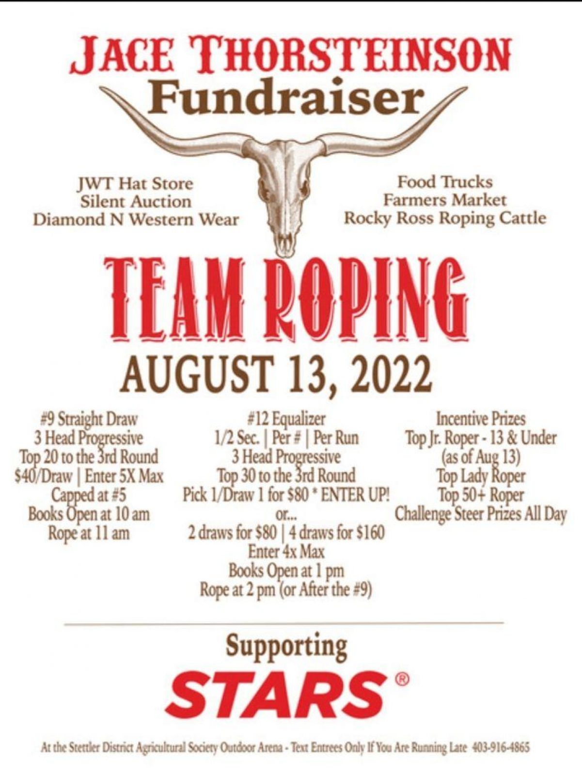Team roping fundraiser aug 13