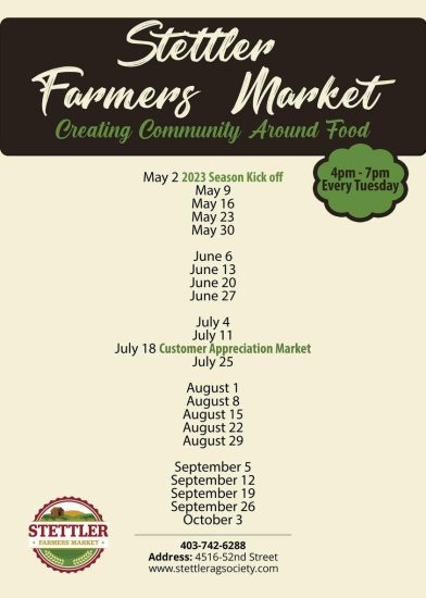 Stettler farmers market schedule
