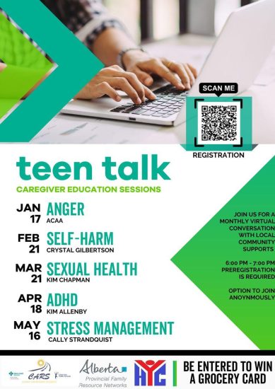 Teen talk caregiver education sessions